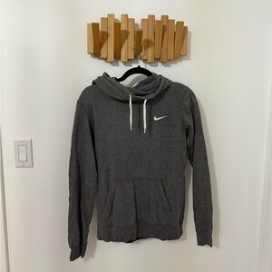 Women’s Gray Nike Hoodie with White Logo, Size M
